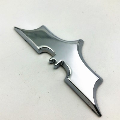 Motorcycle Sport 3D Silver Car Sticker Metal Bat Logo Batman Badge Chrome Emblem