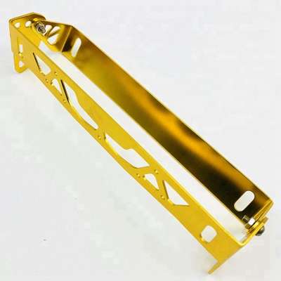 JDM gold Aluminum Bumper Adjustable Tilt License Plate Bracket Kit Universal