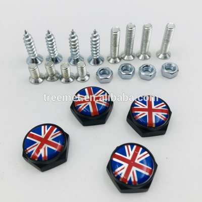 Car License Plate Frame Screw Bolts Cap Cover