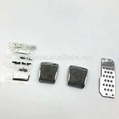 New Silver  Style Aluminium Sport Pedal Brake Pad Covers Manual Car 3PCS