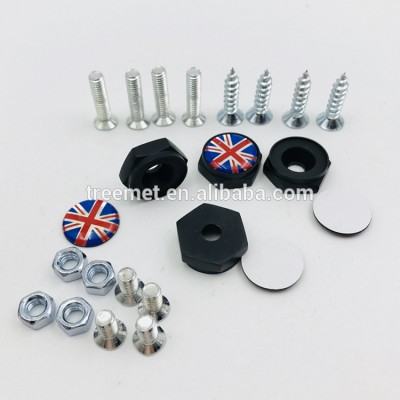 Universal car parts colors license plate screw caps